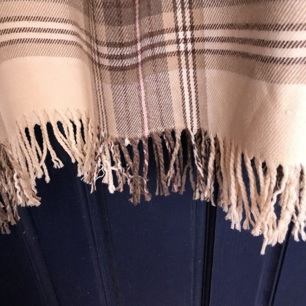 BANDOLINO Plaid Fringed Midi Skirt